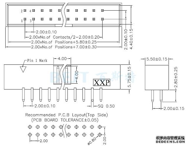 排针排母2.0简易牛角180°