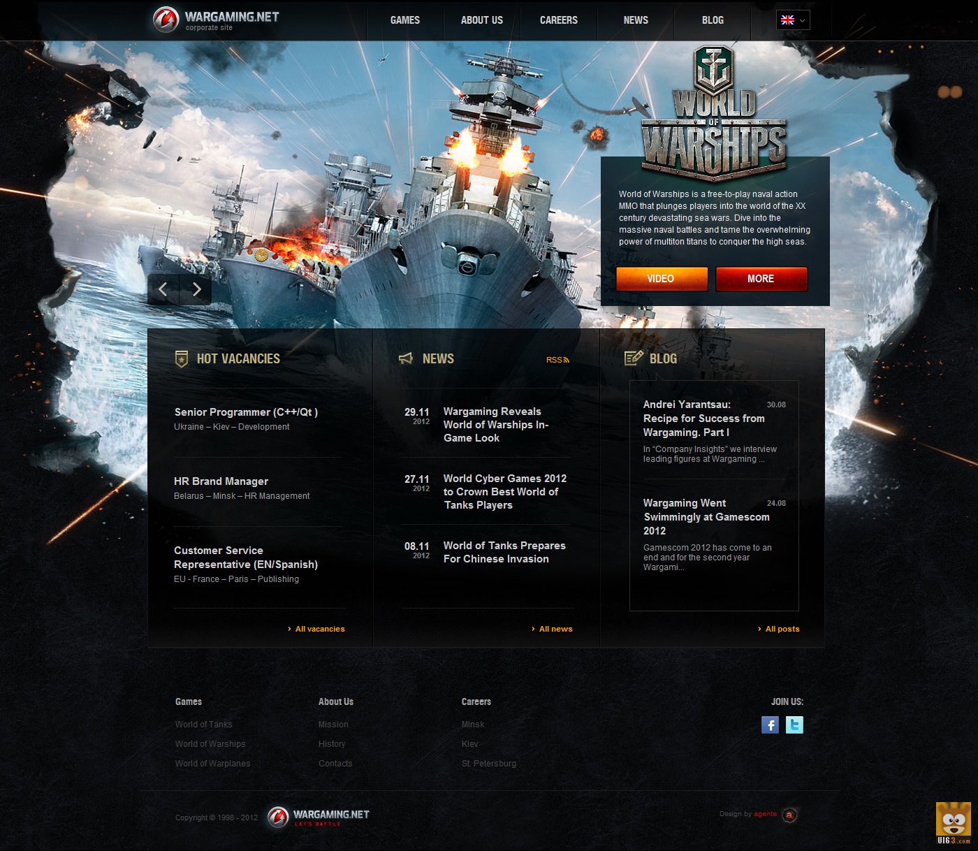 《World of Warships》大型战争游戏UI网站_点击查看原图