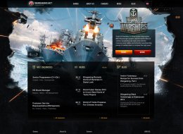 《World of Warships》大型战争游戏UI网站